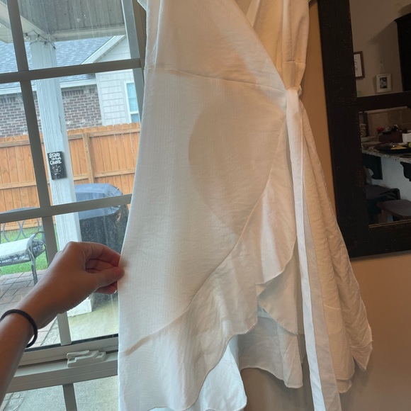White Wrap Dress - Picture 4 of 5